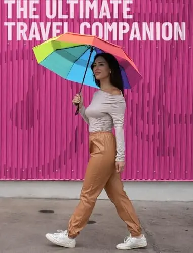REPEL Shamolga chidamli sayohat soyaboni - ixcham va 85MPH gacha bo'lgan shamollarga bardosh beradi, yomg'ir va quyosh uchun eng kuchli premium avtomatik katlanadigan soyabon - bardoshli, engil va ayollar va erkaklar uchun portativ, ryukzak va mashinalarga mos keladi - 5