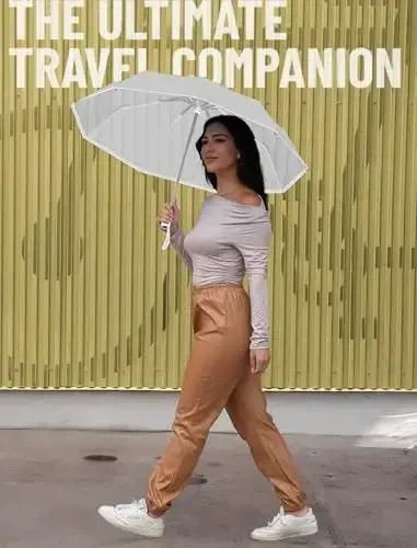 REPEL shamolga chidamli sayohat soyaboni - ixcham va 85MPH gacha bo'lgan shamollarga bardosh beradi, yomg'ir va quyosh uchun eng kuchli premium avtomatik katlanadigan soyabon - chidamli, engil va ayollar va erkaklar uchun ko'chma, ryukzak va mashinalarga mos keladi - 6