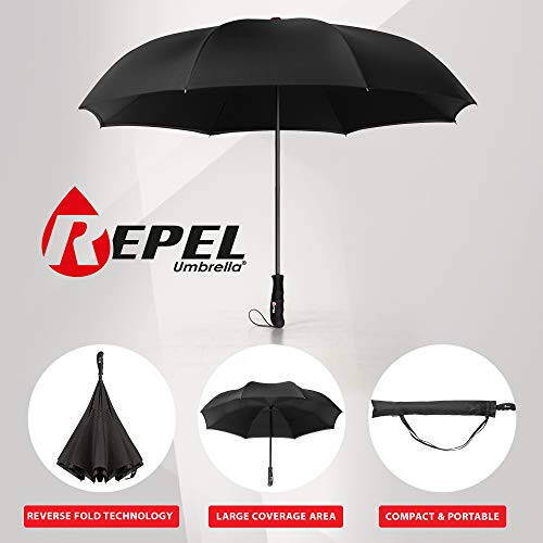 Repel Umbrella Large Umbrellas for Rain Windproof - Easy Automatic Open & Close, Heavy Duty Reinforced Fiberglass Frame - Portable, Folding, Compact Umbrella for Travel - All-Weather Strong Umbrella - 2