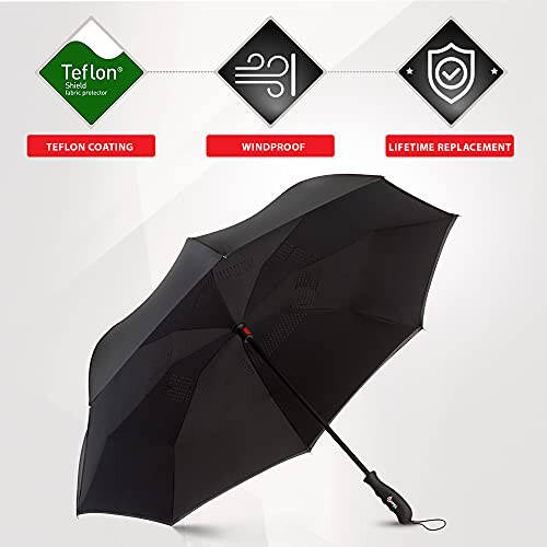 Repel Umbrella Large Umbrellas for Rain Windproof - Easy Automatic Open & Close, Heavy Duty Reinforced Fiberglass Frame - Portable, Folding, Compact Umbrella for Travel - All-Weather Strong Umbrella - 3