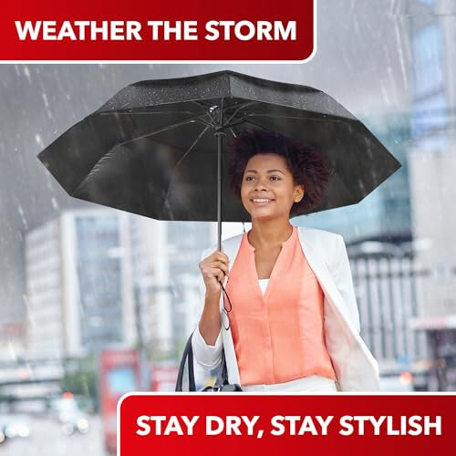 Repel Umbrella Shamolga Chidamli Sayohat Shamsiyalari Yomg'ir Uchun - Oson Avtomatik Ochish va Yopish, Bardoshli va ixcham Shamsiyalar, Mustahkam Shisha Tolali Ramka, Su O'tkazmaydigan Soyabon - Ruxsat, Sumka, Sayohat Uchun Ko'chma Shamsiyalar - 5