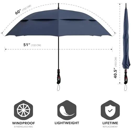 Repel Windproof Travel Umbrella - Compact & Withstands Winds up to 100MPH, Strongest Premium Auto Folding Umbrella for Rain and Sun - Durable, Light & Portable for Women & Men, Fits Backpack & Cars - Repel (1)