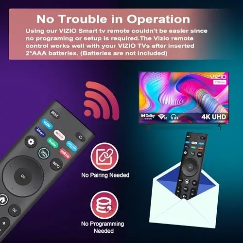 Replacement 2 Pack Remote Control for VIZIO Smart TVs XRT140 Universal Remote XRT136 for Vizio Smartcast D/E/M/P/PX/V/OLED-Series TV - 6