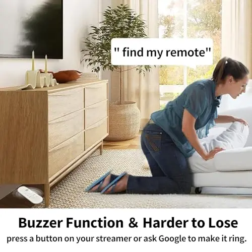 Replacement for Google TV Streamer 4K GY3LE, Ovozli qidiruv pulti, Buzerli, Chromecast Google TV va Streaming 4K ＆ HD bilan mos - Oq - 6