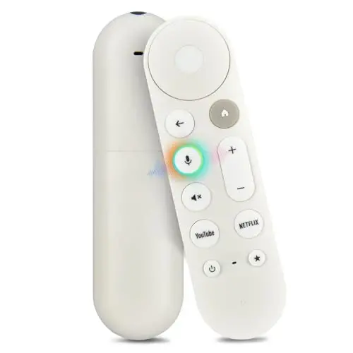 Replacement for Google TV Streamer 4K GY3LE, Voice Search Remote with Buzzer, Compatible with Chromecast Google TV and Streaming 4K ＆ HD - White - 1