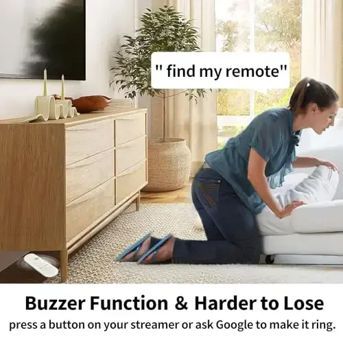 Replacement for Google TV Streamer 4K GY3LE, Voice Search Remote with Buzzer, Compatible with Chromecast Google TV and Streaming 4K ＆ HD - White - 6