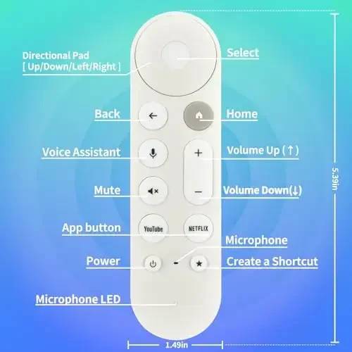 Replacement for Google TV Streamer 4K GY3LE, Voice Search Remote with Buzzer, Compatible with Chromecast Google TV and Streaming 4K ＆ HD - White - 7