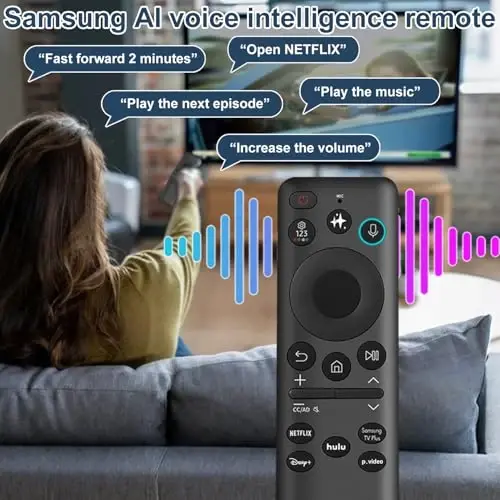 Replacement for Samsung TV Remote Control, for All 2019-2025 Samsung Remote Control for Smart TV with Voice Control. No Solarcell/Charger - 5