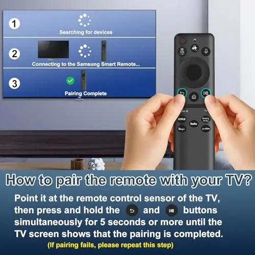Replacement for Samsung TV Remote Control, for All 2019-2025 Samsung Remote Control for Smart TV with Voice Control. No Solarcell/Charger - 6