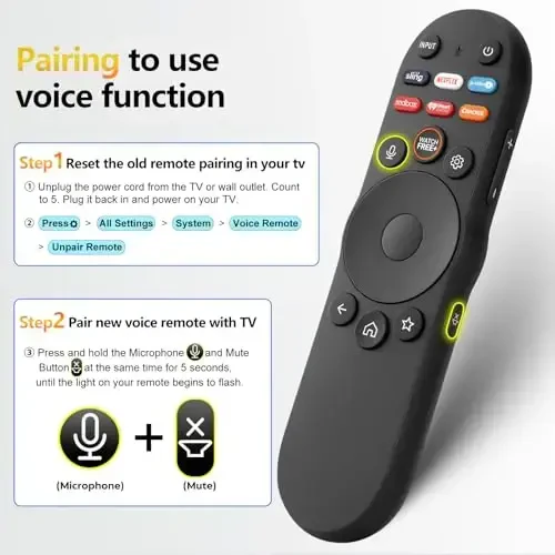Replacement for VIZIO-Smart-TV-Remote - XRT270 Voice Control Universal for VIZIO SmartCast D/P/M/V-Series FHD 4K Quantum Pro TVs - 5
