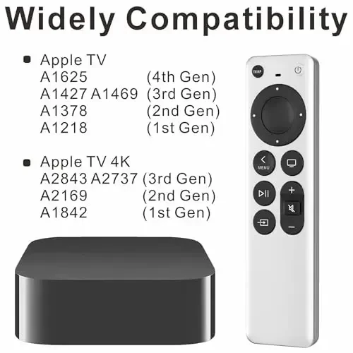 Replacement Remote Control for All Apple TV Remote - 1 Year Warranty - 4