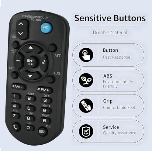 Replacement Remote Control RC-405 Compatible for Kenwood Car Audio Stereo Head Unit DPX-308U, KDC-148, KDC-152, KDC-200U, KDC-202U, KDC-208U, KDC-248U, KDC-252U, KDC-348U, KDC-352U, - 3