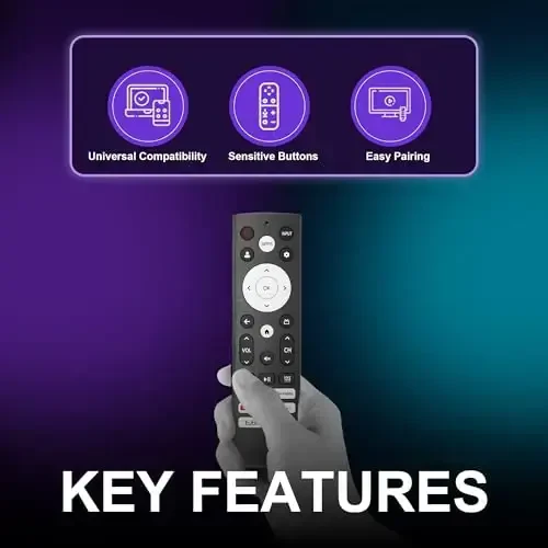 Replacement Remote for Hisense Smart Google TV - Universal Remote Control Compatible with Hisense UHD 4K ULED Android Google TVs - Quick Launch 6 Hotkeys - No Voice Function, Easy Setup - 2