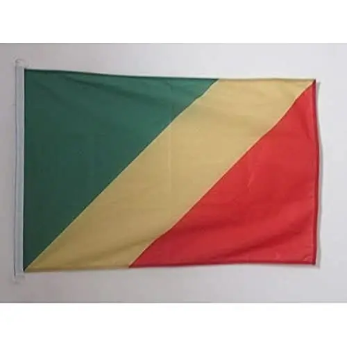 Republic of the Congo NAUTICAL Flag 18'' x 12'' - Congolese flags 30 x 45 cm. - Banner 12x18 in for boat - AZ FLAG 