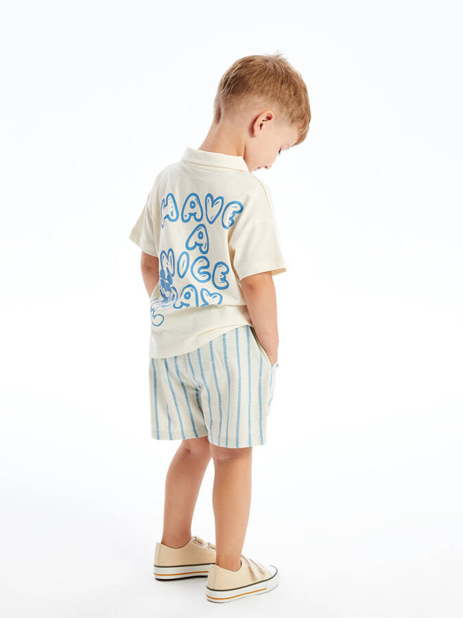 Resort Collar Mickey Mouse Print Baby Boy T-Shirt and Shorts 2 Piece Set - 14