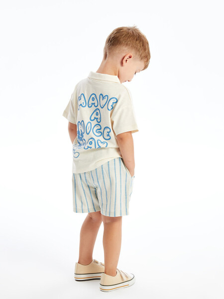 Resort Collar Mickey Mouse Print Baby Boy T-Shirt and Shorts 2 Piece Set - 1