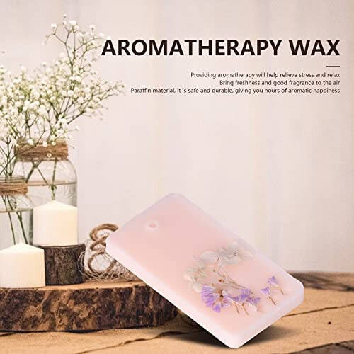 Restokki Yengil Gul Xushbo'y Aromaterapi Mum Tabletkalari, Yoqimli Pushti 3 Dona Parafin Gul & Gulli Havoni Tozalash Kublari Kolleksiyasi Gardrob, Ofis, Avtomobil, Uy Uchun (To'rtburchak) - 6
