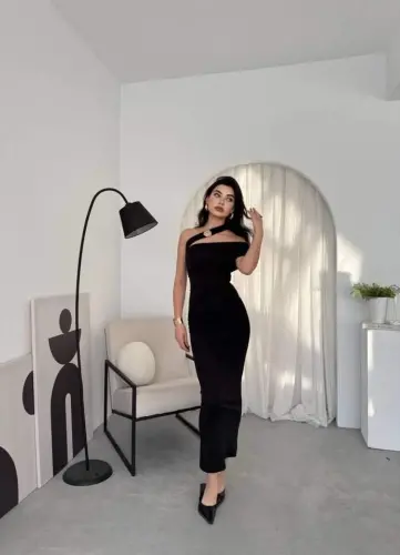 Reta Çapraz Omuz Elbise - 5