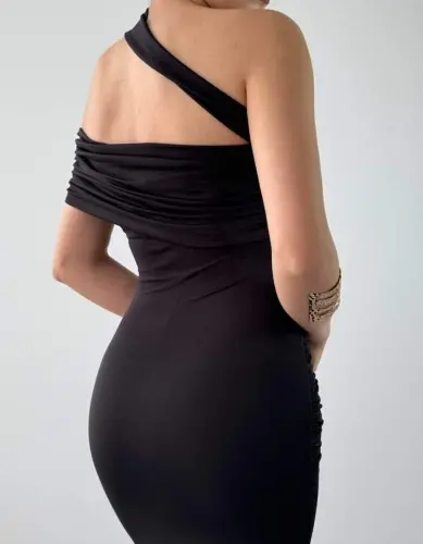 Reta Çapraz Omuz Elbise - 6