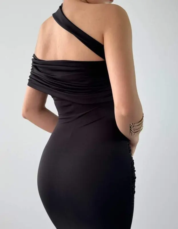 Reta Çapraz Omuz Elbise - 6