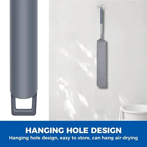 Retractable Gap Dust Cleaner Cleaning Tools with 2 Microfiber Dusting Cloths Long Handle 60inches Washable and Retractable Duster Brush for Cleaning Under Appliances Furniture Couch Fridge - 6