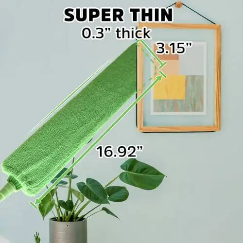 Retractable Gap Dust Cleaner Under Appliance Cleaning Tool, Bafezoze Flat Duster for Under Refrigerator Fridge Stove Couch Bed, Skinny Thin Duster for Tight Spaces - 2