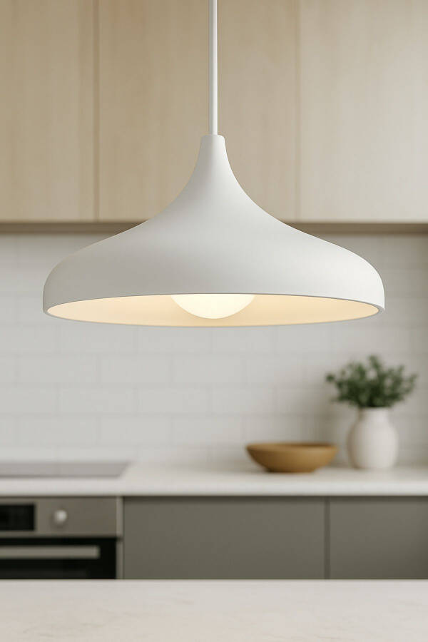 Retro Rustic Model Modern Metal Single White Pendant Light Cafe - 1