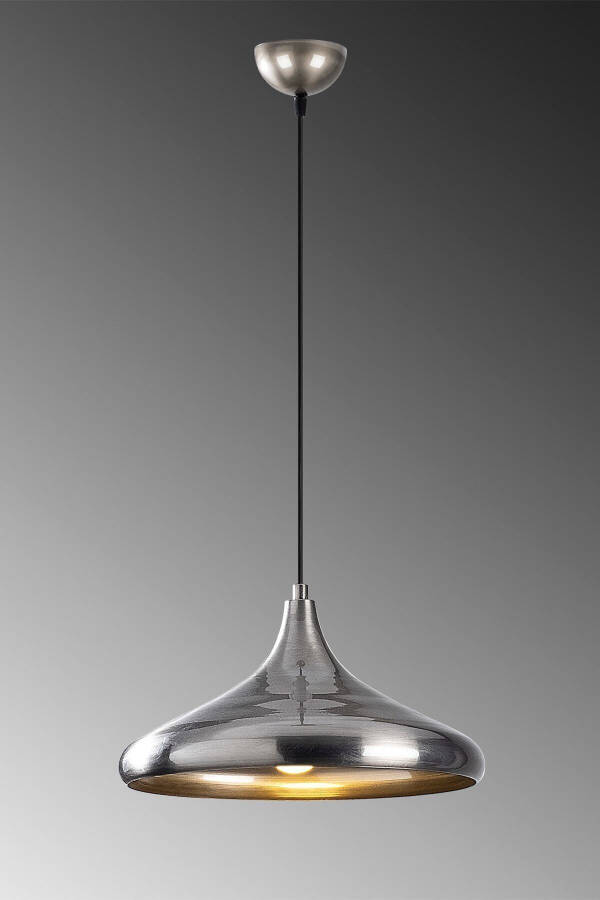 Aura Metal Tekli Krom Sarkıt Avize Retro Rustik Model Modern Endüstriyel Mufak Hol Cafe Salon Avize-Krom - 2