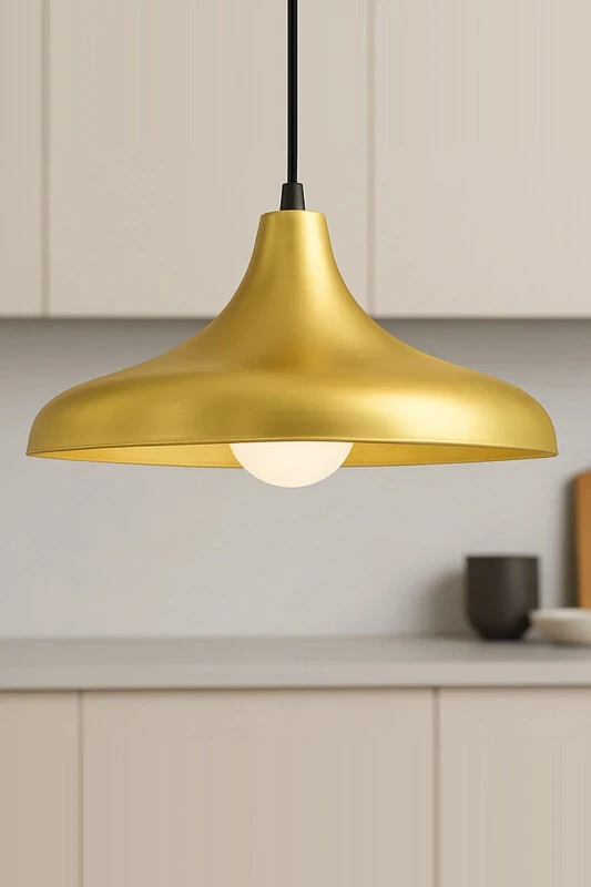 Aura Metal Tekli Gold Sarkıt Avize Retro Rustik Model Modern Endüstriyel Mufak Hol Cafe Salon Avize-Eskitme - 1