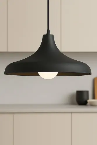 Retro Rustik Model Modern Metal Tekli Siyah Sarkıt Avize Cafe 