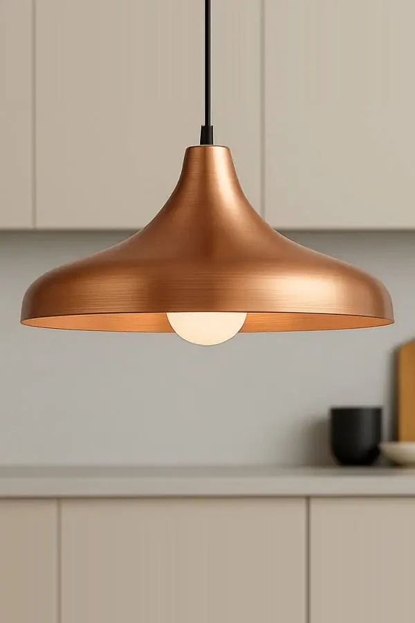 Aura Metal Tekli Bakır Sarkıt Avize Retro Rustik Model Modern Endüstriyel Mufak Hol Cafe Salon Avize-Bakır - 1