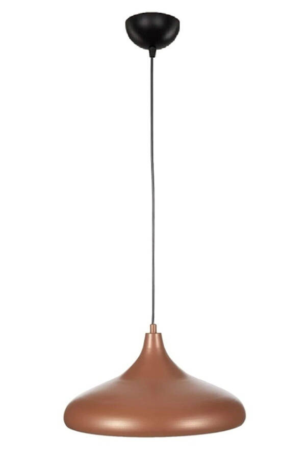 Aura Metal Tekli Bakır Sarkıt Avize Retro Rustik Model Modern Endüstriyel Mufak Hol Cafe Salon Avize-Bakır - 4