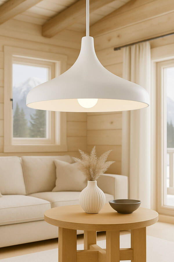 Retro Rustik Model Zamonaviy Metall Bir Qismli Oq Rangli Osiladigan Chandelier Cafe - 7