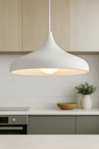 Retro Rustik Model Zamonaviy Metall Bir Qismli Oq Rangli Osiladigan Chandelier Cafe - LAMBADAR