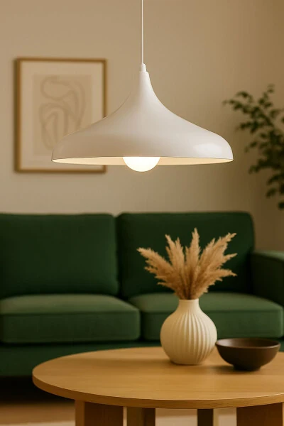 Retro Rustik Model Zamonaviy Metall Bir Qismli Oq Rangli Osiladigan Chandelier Cafe - 5