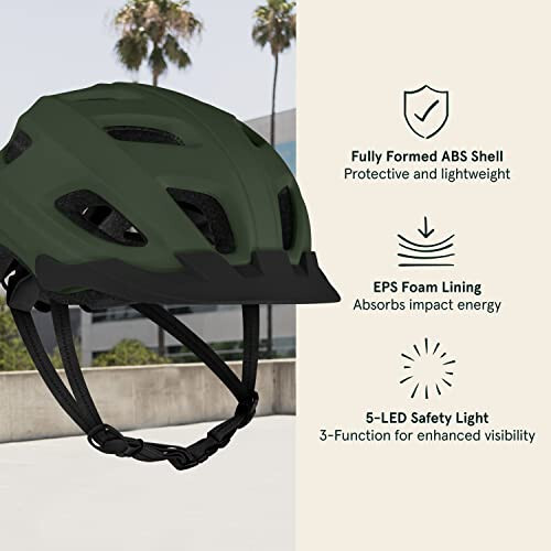 Retrospec Lennon Bike Helmet with LED Safety Light Adjustable Dial & Removable Visor - 2