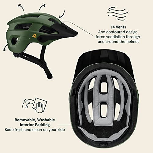 Retrospec Rowan Mountain Bike Helmet for Adults - MTB Style with Removable Visor and EPS Foam Interior for Men & Women – Adjustable Size, Lightweight & Breathable - 3