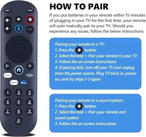 RETROSUN Pioneer Xumo TV CP-RC1NA-23 PN43-751-24U PN50-751-24U PN55-751-24U PN65-751-24U uchun ovozni almashtirish pulti - 4
