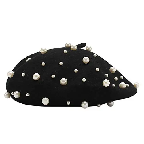 Retzjorv Ayollar Jun Beretlari Shirin Frantsuz Marvaridlari Boncukli Beret Qopqoqli Qishki Shlyapa Qizlar uchun Trikotaj Beanie Shlyapa 