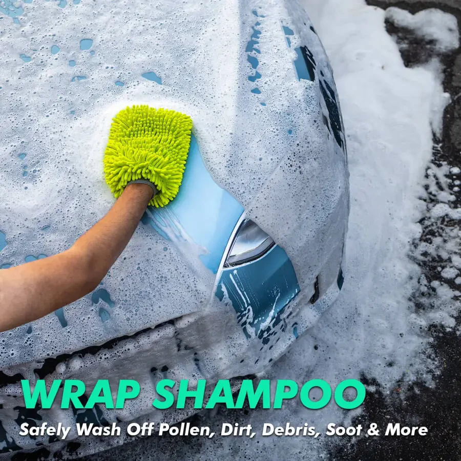 Rev Auto Complete Vinyl Wrap Detailing Kit - 3 Item Car Wrap Cleaning Kit Includes Wrap Detailer, Wrap Shampoo, & Wrap APC Car Wrap Vinyl Finishes | Car Wrap Cleaner, Vinyl Wrap Care - 5