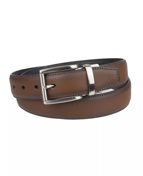 Reversible Dress Men's Belt with Comfort Stretch Black/Cognac - 2