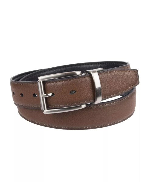 Reversible Dress Men's Belt with Comfort Stretch Black/Cognac - 3