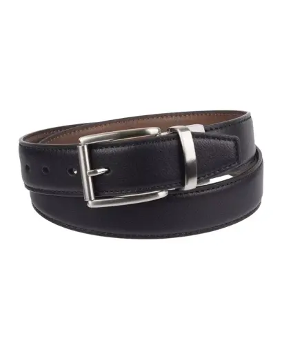 Reversible Dress Men's Belt with Comfort Stretch-Black/Cognac - 1