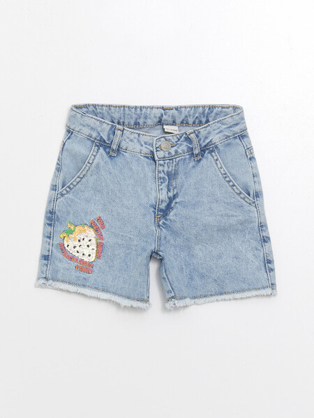 Reversible Sequin Girls Jean Shorts - 5