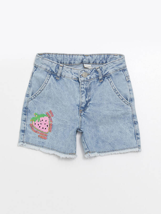 Reversible Sequin Girls Jean Shorts - 2