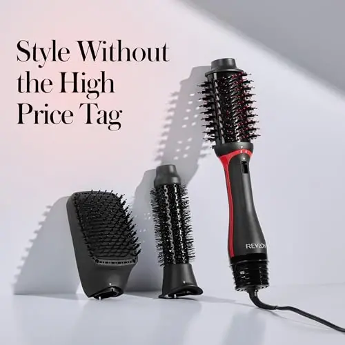 REVLON 3-in-1 Multi-Styler, Blow Dryer Brush, Blowout and Hair Straightener Brush in One to Dry, Curl, Smooth, Shape and Volumize Hair for Gorgeous Salon Blowouts 