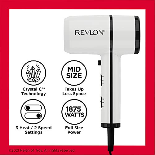 Revlon Crystal C + Ceramic Compact Hair Dryer | Long-Lasting Shine and Less Frizz - 5