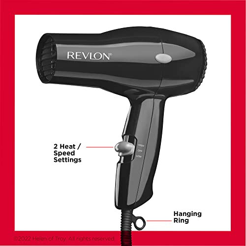 REVLON Essentials Compact Hair Dryer, Travel-Ready Blow Dryer | 1875 Watts Lightweight Design, Salon-Style Results (Black) - 3