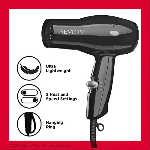 REVLON Essentials Compact Hair Dryer, Travel-Ready Blow Dryer | 1875 Watts Lightweight Design, Salon-Style Results (Black) - 4