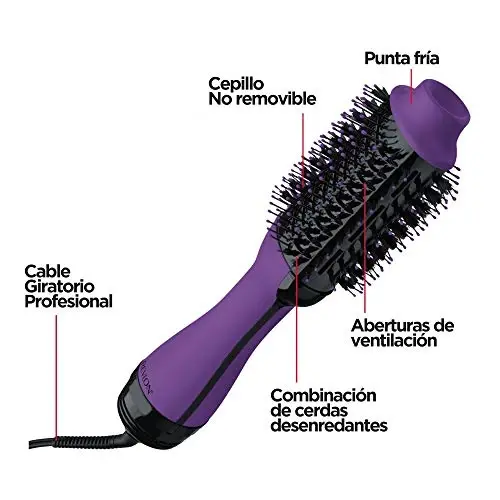 Revlon one-step hair dryer & volumizer hot air brush, purple - 6